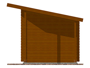 Nářaďový domek Kevin 250×250 cm s přístřeškem.