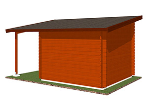 Nářaďový domek Robin 250×250 cm s přístřeškem.