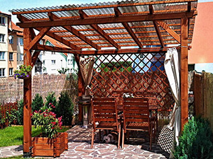 Zahradní pergola Klasik 320×270 cm se střechou z polykarbonátových desek WT.