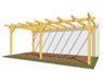 Zahradní pergola Standard ke zdi 250×570 cm, sklon střechy 0°